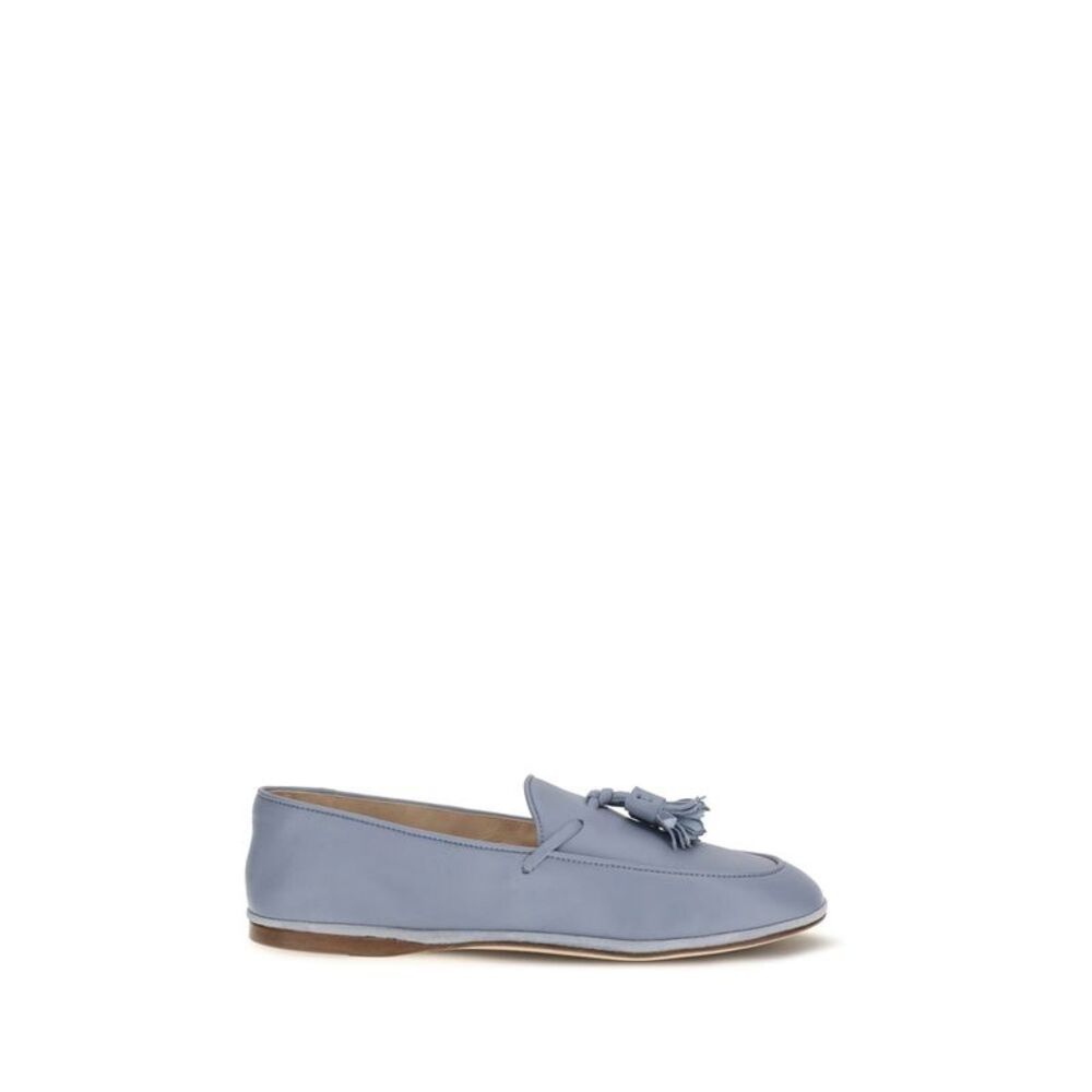 Fratelli Rossetti Blue Calf Leather Bos Taurus Slip-On Women's Loafers